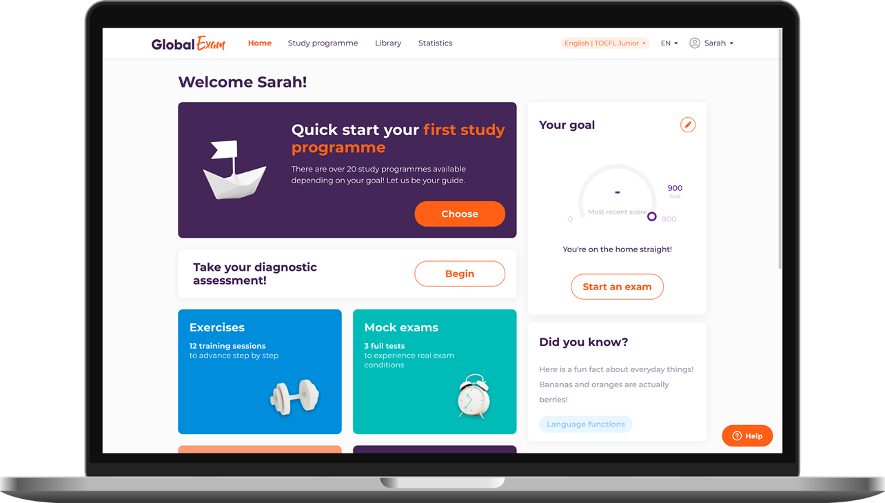 TOEFL Junior exam online preparation for the English exam